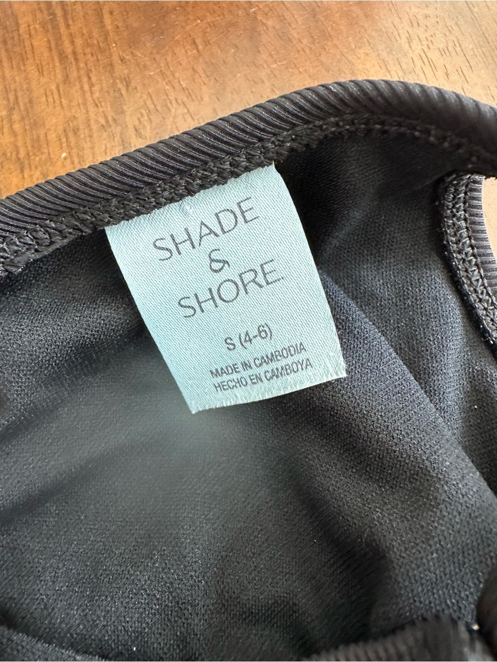 Small shade & shore black ribbed one piece side tie swimsuit bathing suit - Picture 8 of 11
